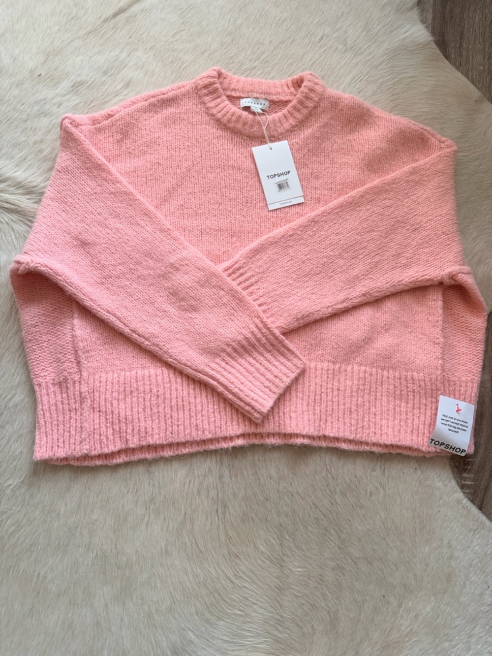NWT - Topshop Coral Pink Crewneck Sweater